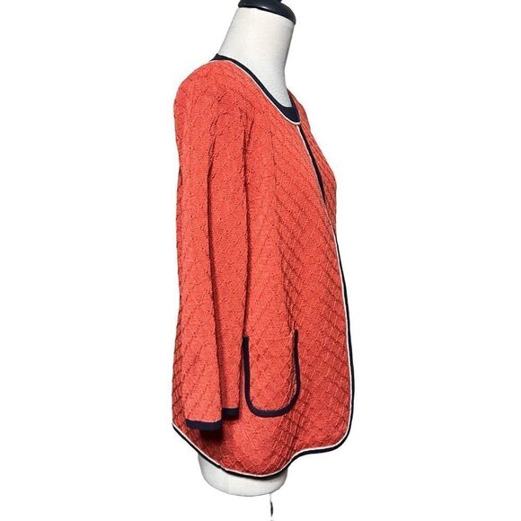 MISOOK Orange Open Front Cardigan Sweater Long Sleeve Size Medium - Picture 2 of 5